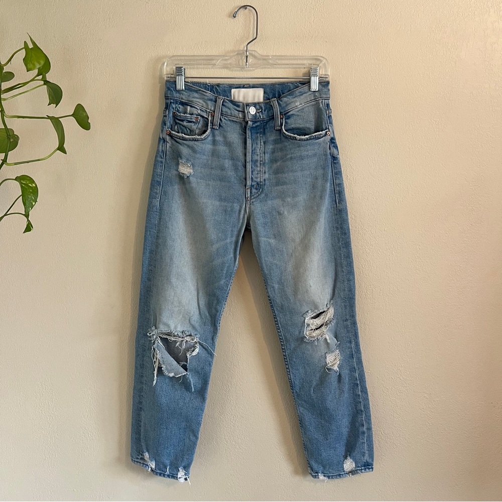 Mother Denim The Tomcat Distressed Cropped Straight Leg Jeans - Picture 3 of 16